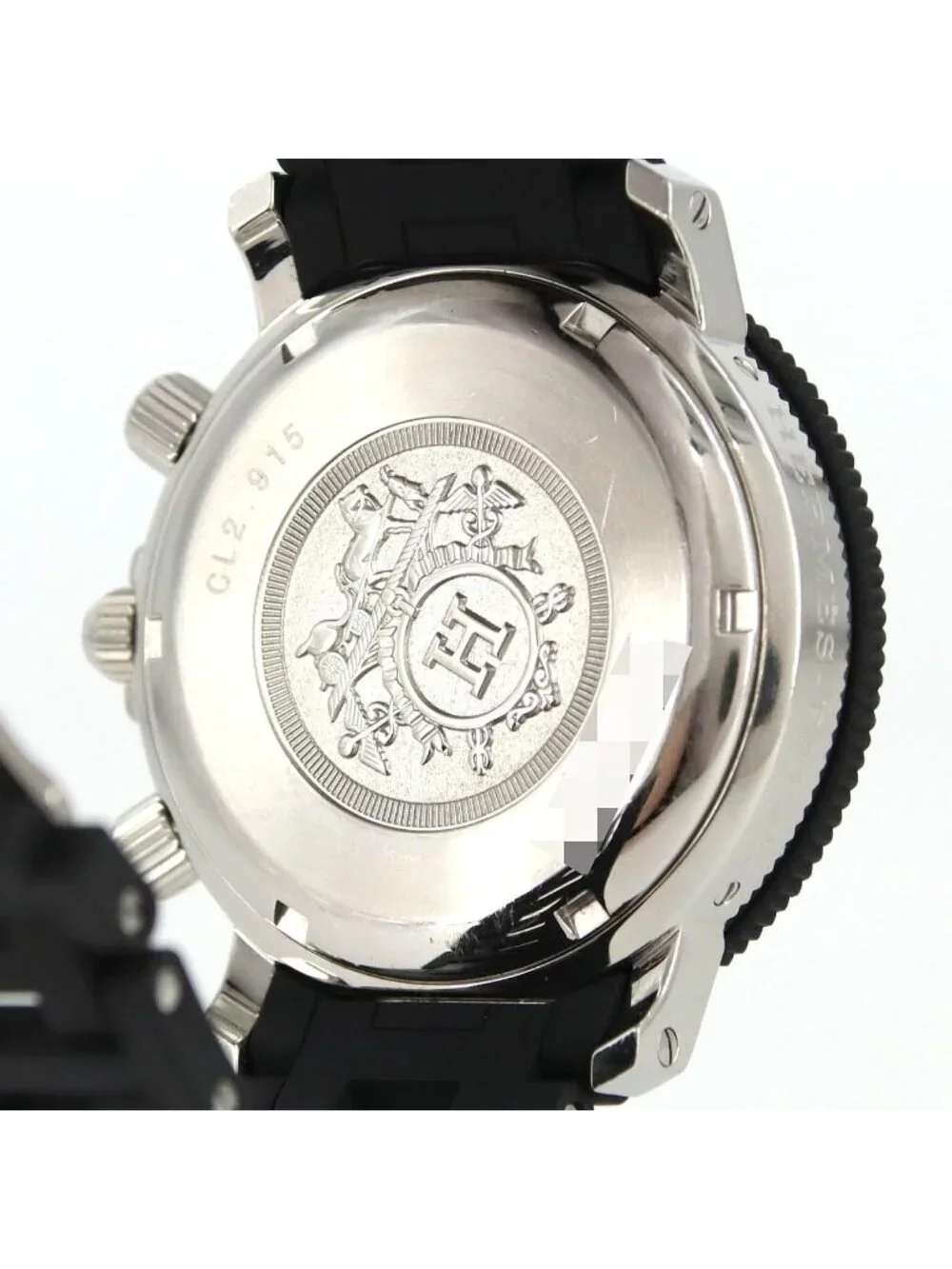 Hermes Clipper Diver Chronograph CL 2.915 Stainless Steel Rubber Quartz Watch
